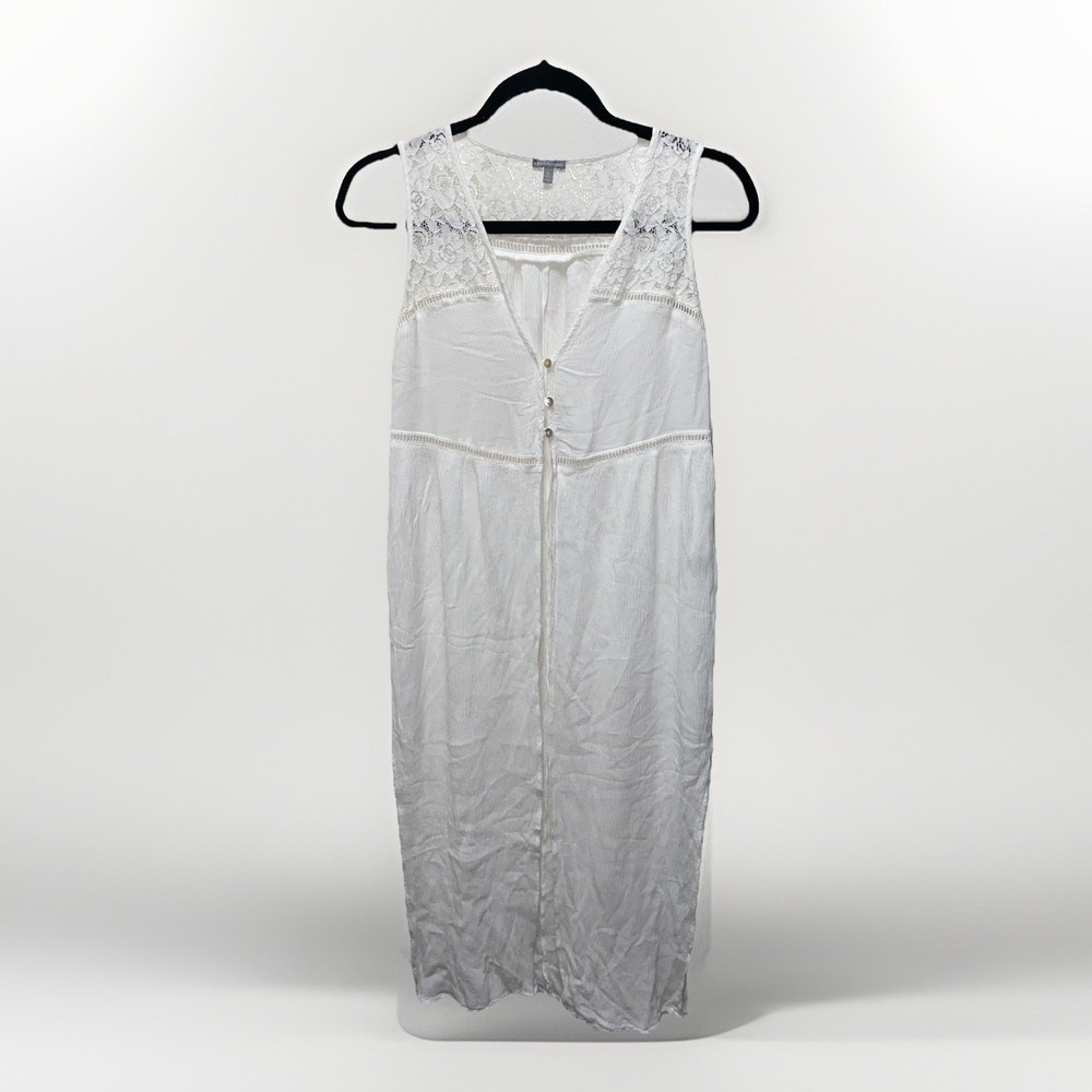 Charlotte Russe White Boho Lace Cover Up Duster Size Small Cottagecore Rayon